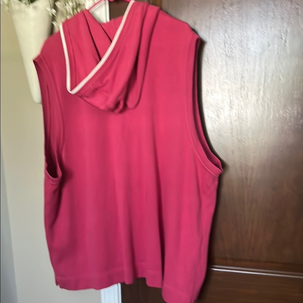 CJ Banks Pink and White Zip-Up Sweater Vest - Picture 3 of 5